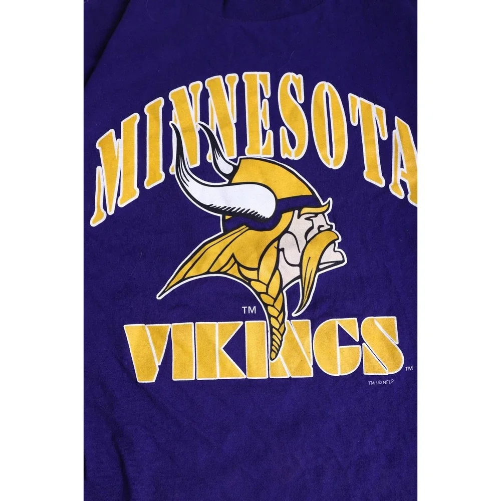 Vintage 1998 Minnesota Vikings Tultex Roster T-Shirt Purple Large Randy Moss NFL